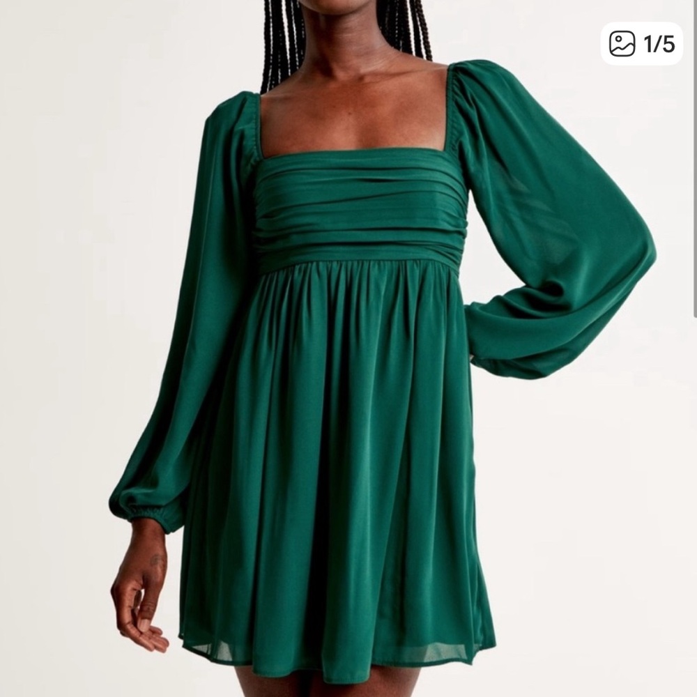 Abercrombie & Fitch Long Sleeve Satin Dress (Size: MT) - Picture 4 of 4